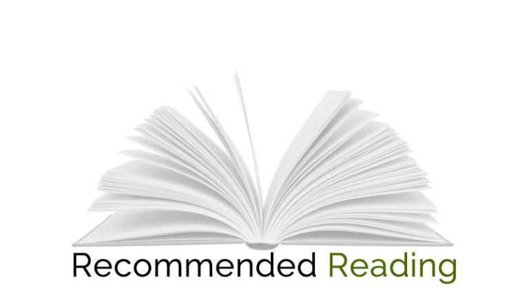 image of an open book saying recommended reading