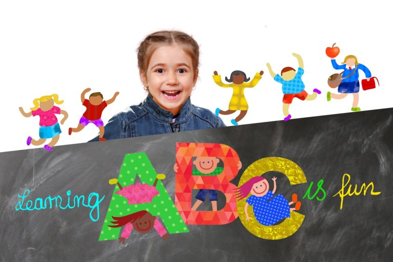 picture of a girl learning ABC